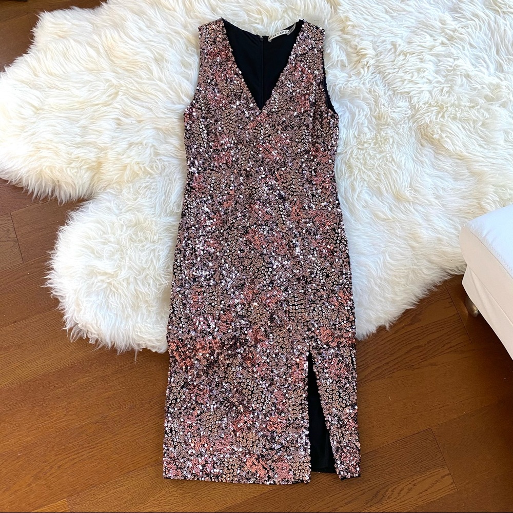 Alice and Olivia sequins gown size 6 pink